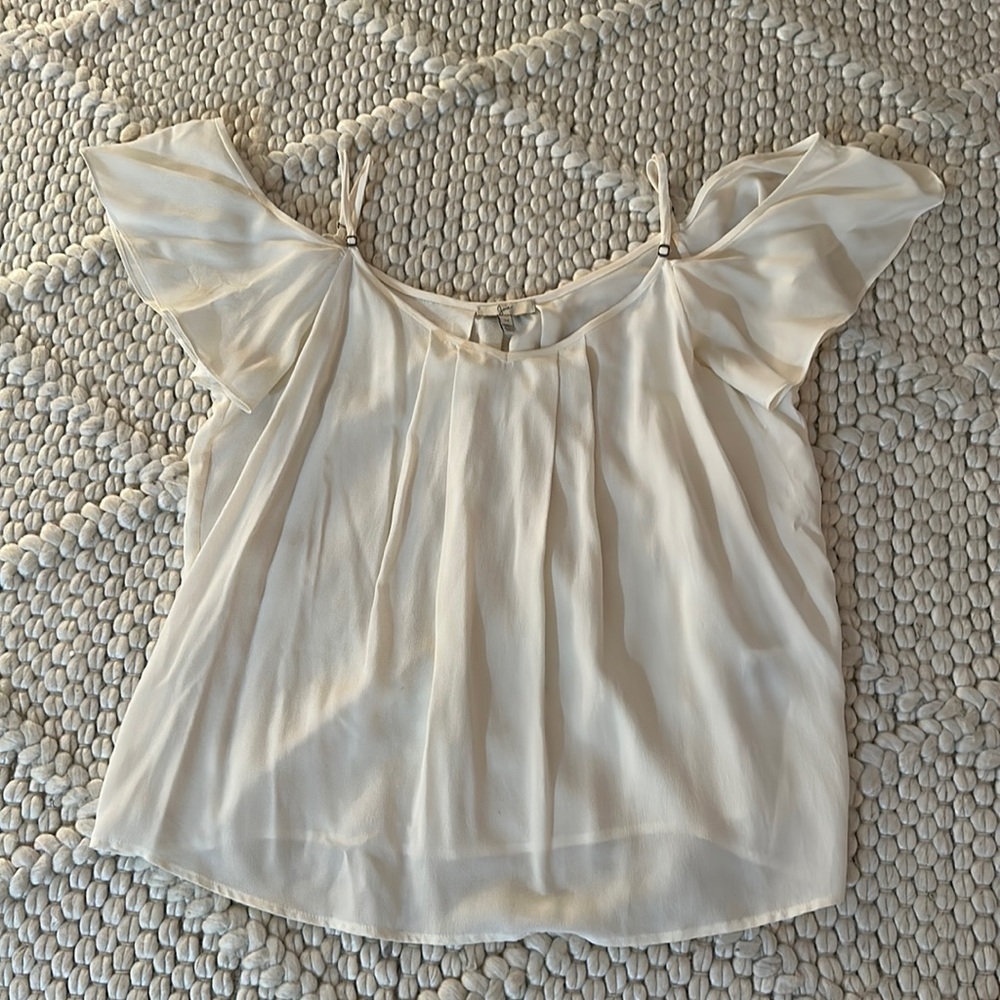 Joie White 100% Silk Blouse